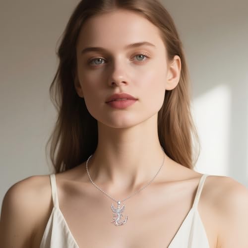 Animal Necklace 925 Sterling Silver Pendant Jewelry Gift for Women Animal Lover - style: Phoenix