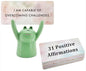 Affirmation Cards for Women with Frog Holder, 31 Positive Affirmations Cards, Self Care Desk Decor, Yoga Mindfulness Cards, Cute Frog Gift, Office Bedroom Inspiration