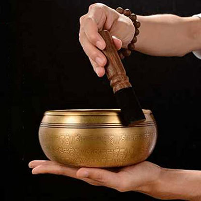 Copper Bowl Pure Copper Tibetan Singing Bowl Singing Bowl Buddha Sound Bowl Yoga Meditation Sound Bowl Ornament for Relaxation Healing Prayer Bowl,A-S - color: A