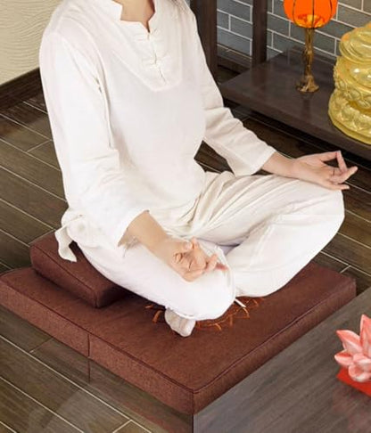 Meditation Mats,Futons, Household Folding, Thickened Fabrics, Coconut Palm, Kneeling Mats(Size:24x24inch,Color:Gray) - color: Gray, size: 24x24inch