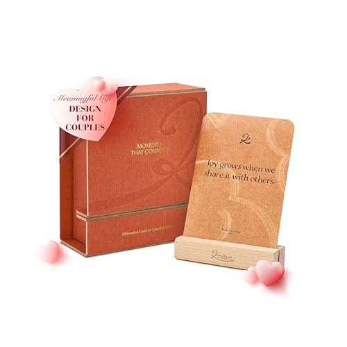 Positive Affirmation Cards for Couples – 54 Motivational & Inspirational Cards with Display Stand & Gift Box for Love, Reflection & Connection,A Lovely Gift for Newlyweds & New Parents