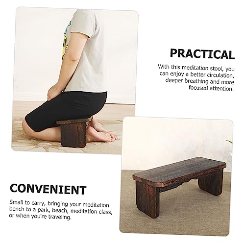 Meditation Bench Stool Non Mat Wooden Prayer Kneeling Pad Zen Stool for Home Use