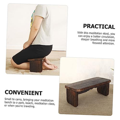 Meditation Bench Stool Non Mat Wooden Prayer Kneeling Pad Zen Stool for Home Use