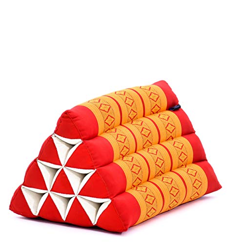 Leewadee Triangle Cushion – Comfortable Backrest for TV or Reading, Incline Pillow for Relaxing Made of Kapok, 20 x 13 x 13 inches, Orange Red - color: Sf02 - Orange