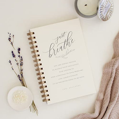 Jen Simpson Design Just Breathe // Anxiety Journal with prompts, Mindfulness Journal, Mediation journal, Positivity Journal, Self Care Journal, prompt journal, Deep Breathing