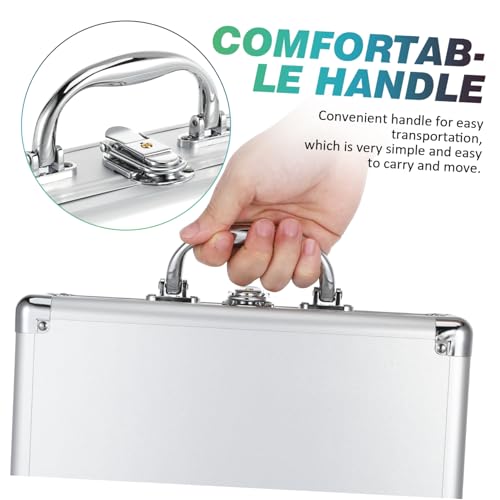 Tofficu Aluminum Alloy Briefcase Lockable Hard Case for Makeup Tool Storage Portable Container with Handle Design for Transport of Valuables