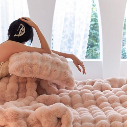 Large Fluffy Bed Blankets Throws Cozy Shaggy Faux Fur Blanket Soft Plush Thick Throw Blanket for Bed, Couch, Sofa, Office, Camping 60''x80'' Pink - color: D-pink, size: 60''x80''