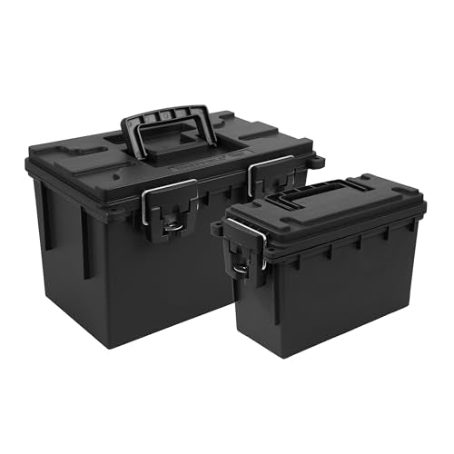 Sheffield 12706 Storage Bins With Lids, 2-Pack Stackable Storage Bins, Made in USA, Lockable and Water-Resistant Containers with Lids, Plastic Containers for Home, Classroom, and Dorm - color: Black, size: Combo