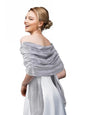 Geyoga Women's Scarf Shawls and Wraps for Evening Dress Fashion Scarf for Wedding Bridesmaid Ramadan Gifts - color: Silver Gray