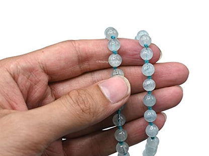 Amazing Gemstone Aquamarine Mala - Knotted - color: Aquamarine, style: Knotted
