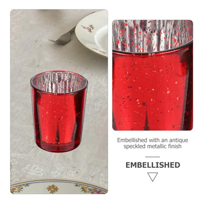 VOSAREA 2pcs Tea Light Candle Holders Red Altar Holders Home Decor Centerpiece