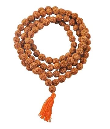 IS4A Nepali 5 Mukhi Rudraksha Mala (108+1 Beads) with Authentication Certificate | Natural Brown Round Beads | Japa & Wearing Mala | 9.6 mm Approx, 55g | Spiritual Meditation Necklace