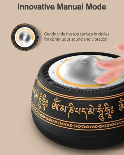 Portable Electronic Tibetan Singing Bowl, 8 Chakra Modes with 8 Chakra Cycle Play Mode, Auto/Manual Mode, Vibration & Built-in Timer, USB-C Rechargeable Meditation Device for Yoga, Reiki, Relaxation