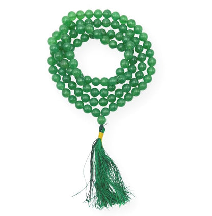 GEMSCITE Japa Mala 108 Prayer Beads Perfect for Meditation Spiritual Mala Necklace & Wrist Mala Bracelet - color: Green Aventurine, size: Without Knots