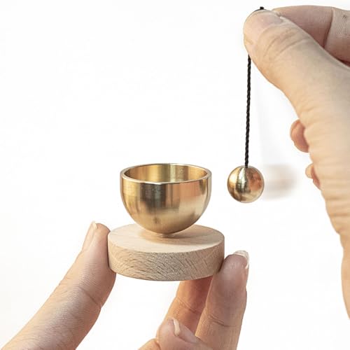 Portable Mini Singing Bowl Set | Beautiful sound and look | Little Tibetan Singing Bowl Set | Easy To Play | Chakra therapy, hand beaten | Creates Beautiful Sound for Healing (Light color-mini) - color: Light color-mini