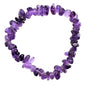 Zenergy Gems Charged Premium Natural Crystal Chip Bead Bracelet + Moroccan Selenite Charging Crystal [Included] - color: Amethyst (Premium - Dark)
