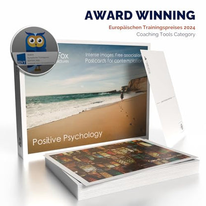 metaFox - 52 Inspirational Cards, Positive Affirmations Cards & Motivational Postcards, Picture Cards For Coaching & Therapy, Mindfulness Cards, Coaching Cards With Joyful Motives, Positive Psychology