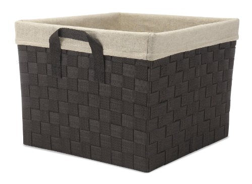 Whitmor Woven Strap Storage Tote Basket with Liner - Espresso - size: Large