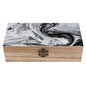 Black Grey Wooden Storage Box Decorative Trinket Keepsake Box Wood Jewelry Organizer Box for Bedroom Office with Hinged Lid And Front Clasp