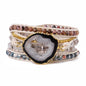 YGLINE Natural Stone Beaded Healing Wax String 5 Wraps Bracelets - color: agate 1