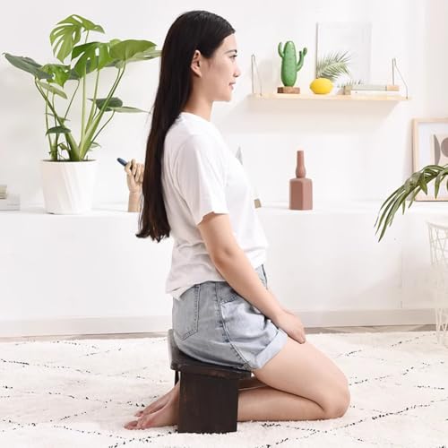 Solid Wood Meditation Kneeling Stool, Zen Meditation Stool, Meditation Inclined Stool, Home Meditation Wooden Stool, Strong Load-Bearing Capacity, Portable Meditation Stool