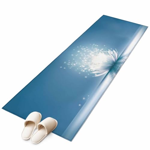 2x6ft Rectangle Rug,Meditation Lotus Flower Washable Area Rugs Non-Slip Accent Rug Asian Zen Spiritual Soft Circle Carpet for Living Room Bedroom Home Office Decor - size: 24x72in