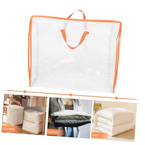BESPORTBLE Transparent Storage Bag for Quilts Comforters and Clothes Large Capacity Organizer with Window and Zipper for Moving and Travel