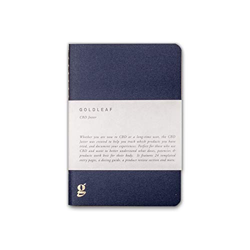 Goldleaf CBD Daily Journal – Pocket Sized Wellness Log Book for Tracking Endocannabinoid System Support, Dosage & Effects – Premium Guided Notebook for Daily Use