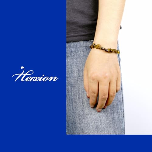 Bracelets for Men & Women - Natural Gemstone Raw Beads Stretch Bracelet, Irregular Chips Healing Crystal Jewelry. Anxiety Relief for Stress & Negative Energy Protection. - color: Yellow Tiger Eye