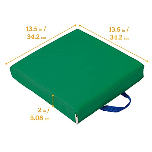 ECR4Kids SoftZone Floor Cushions, Square, Flexible Seating, Green, 6-Piece - color: Green