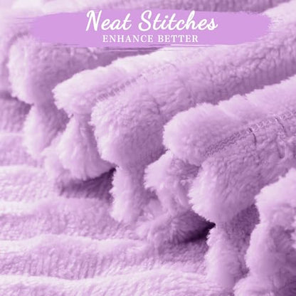 Buryeah 12 Pcs Flannel Throw Blanket Bulk 50 x 60 in Sleepover Blanket Outdoor Wedding Throw Lightweight, Oeko-tex Standard 100 Certified for Sofa Homeless Gifts (Lavender Purple) - color: Lavender Purple