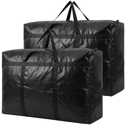 Multipurpose Extra Large Heavy Duty Storage Bags Duffle Bags for Space Saving Moving Storage (Black, 21Gal/81L - 2 Pack) - size: 21Gal/81L - 2 Pack