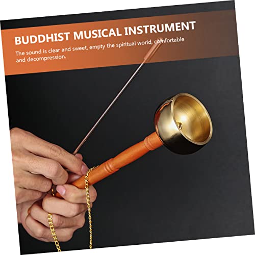 Portable Buddhist Yin Qing Copper Chime for Meditation and Relaxation Sound Percussion Instrument Handle for and Mindfulness Practices