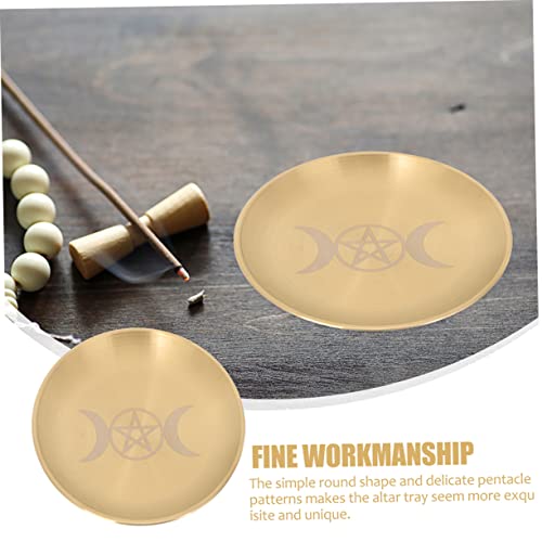 Cabilock 2pcs Altar Plate for Candle Holders Tarot Ceremony Tray Unique Patterns for Spiritual Offerings and Home Decor Elegant Candle Tray for Rituals and Decoration