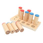 Wooden Sound Cylinders Toy, Different Strength Concave Convex Texture Sound Cylinders Sound Boxes Toy Smoothing Polishing for Daily Play for Children