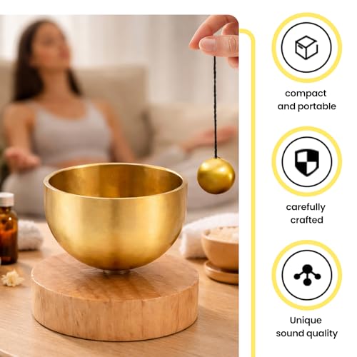 Mini Singing Bowl Set with Storage Bag - Creates Beautiful Sound Bowl with Clear and Pleasant Tones, Suitable for Yoga, Meditation, and Unique Presents