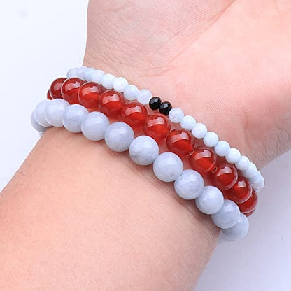 Tree of Life Yoga Healing Stone Bracelets,Multilayer Lotus Chakra Stone Reiki Bracelet Sets,Anxiety Crystal Natural Stone,for Women Stress Relief - style: Aquamarine + Onyx