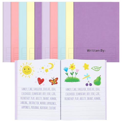 Henoyso 12 Pcs Primary Composition Notebook K-2 Primary Journal, Notebook for Kids Supplies, Bulk Blank Writing Book for Kid to Write Draw Journal 60 Page (9.8″ X 7.5″,Soft Color) - color: Soft Color, size: 9.8″ X 7.5″
