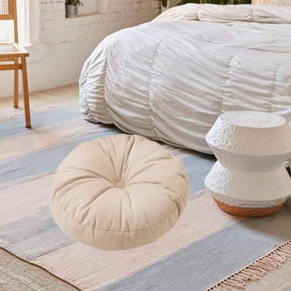 predolo Round Cushion for Yoga and Sitting in Living Space, Beige