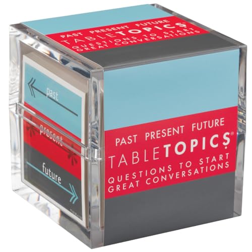 TableTopics Past Present Future - 135 Thought Provoking Conversation Cards. Gifts for Men, Women, Grandparents, Professional - Celebrate The Past and Live in The Present and Dream of The Future
