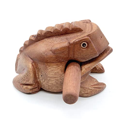 BSIRI 4" Frog Guiro Rasp - Small Instrument Musical Wooden Percussion Wood Block Instrument of Frog Noise Maker and Cool Music Gifts Ideas Funny Weird Instruments for Adults Made from Nature Wood - size: 4 Inches Size