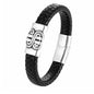 Men's Leather Bracelet, Stackable Stainless Steel Clasp Bracelets for Men Stylish Birthday, Thanksgiving, Valentine's Day Gift for My Man - style: 9" Dollar