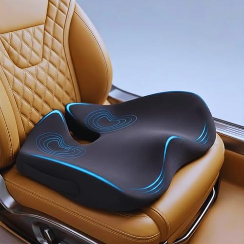 SitCushion Car Seat Cushion for Long Driving – X Large Memory Foam Seat Cushion for Sciatica & Tailbone Pain Relief, Orthopedic Coccyx Cushion with Non-Slip Bottom, Back Pillow for Car, Truck (Gray) - color: Gray