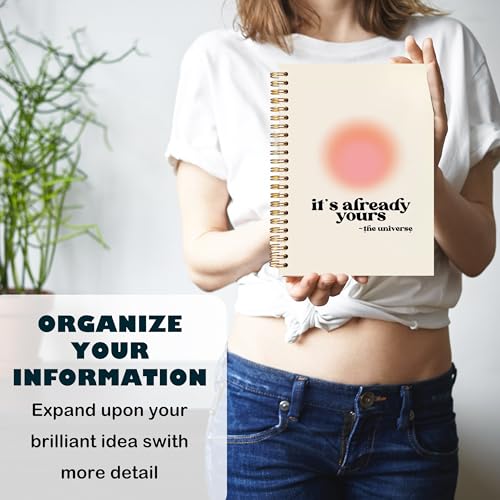 BearCake Aesthetic Aura Preppy Notebooks, It's Already Yours the Universe Inspirational Notebooks, Trendy Y2K Pink Notebook Journal, Pink Aesthetic Office Supplies, Hardcover Spiral Notebook 5.5x8.3 - color: white-physiotherapy-yours