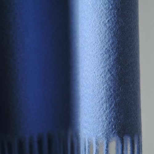 CUDDLE DREAMS Premium Cashmere Throw Blanket with Fringe, Luxuriously Soft (Porcelain Blue) - color: Porcelain Blue