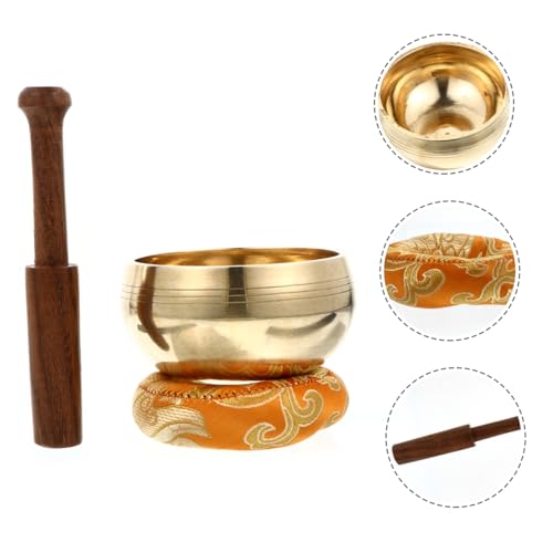 1set Meditation Singing Bowl with Cushion Striker Handmade Nepalese Sound Bowl for Healing Practices for Mindfulness Relaxation