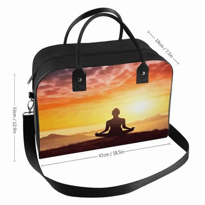 Yoga Meditation Tote Bag Large Handbag Laptop Case Roomy Quilted Carry On Bags for Travel Work Gym
