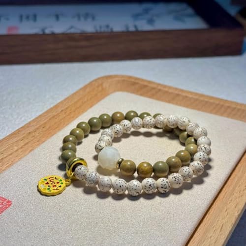 Natural Star Moon Bodhi Bracelet for Women Men Double-loop Winding Star Moon Bead Bracelet Meditatioon Healing Anxiety Relief Energy Buddha Bead Bracelets Birthday Gift - color: Bodhi 74