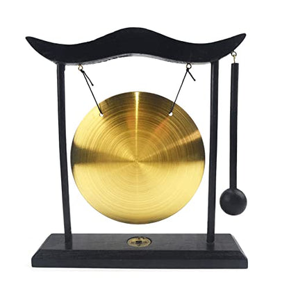Hooshing Brass Feng Shui Gong Desktop Zen Art Home Decor Housewarming Blessing Gift - style: Simple Design