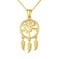 14K Gold Dream Catcher Necklace for Women, Dainty Tree of Life Necklace Birthday Gifts for Girlfriend Wife Mom Her 16+1+1 inch - color: Dream Catcher